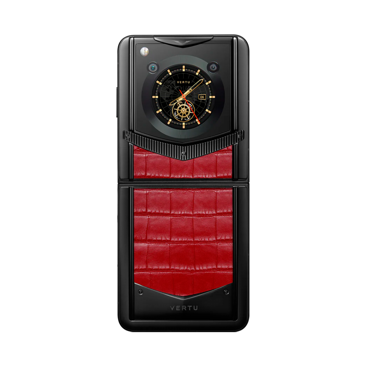 VERTU IRONFLIP PHONE FLAME RED ALLIGATOR SKIN