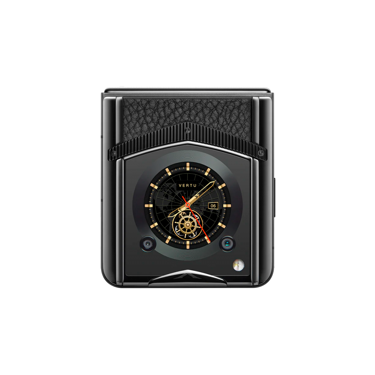 VERTU IRONFLIP PHONE JADE BLACK CALFSKIN