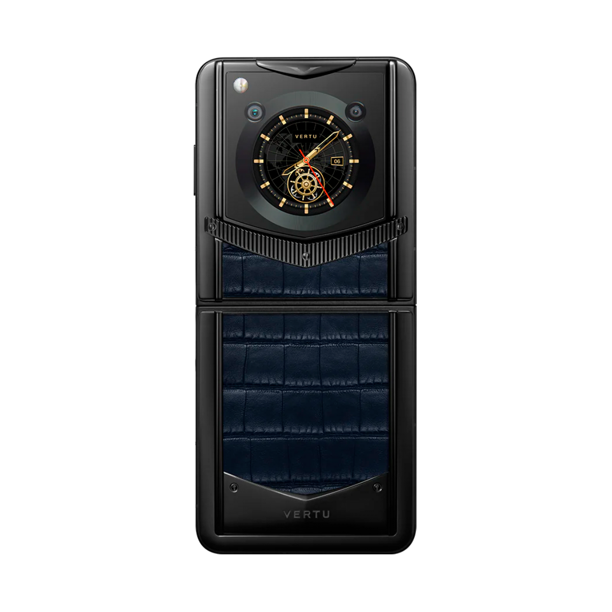 VERTU IRONFLIP PHONE NAVY BLUE ALLIGATOR SKIN