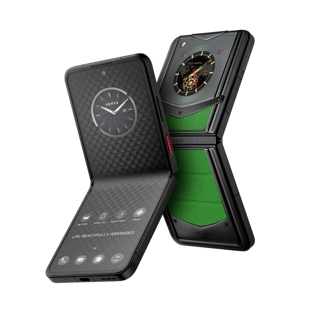 VERTU IRONFLIP PHONE BAMBOO GREEN ALLIGATOR SKIN