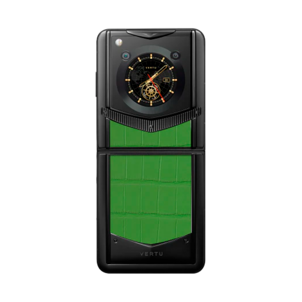 VERTU IRONFLIP PHONE BAMBOO GREEN ALLIGATOR SKIN