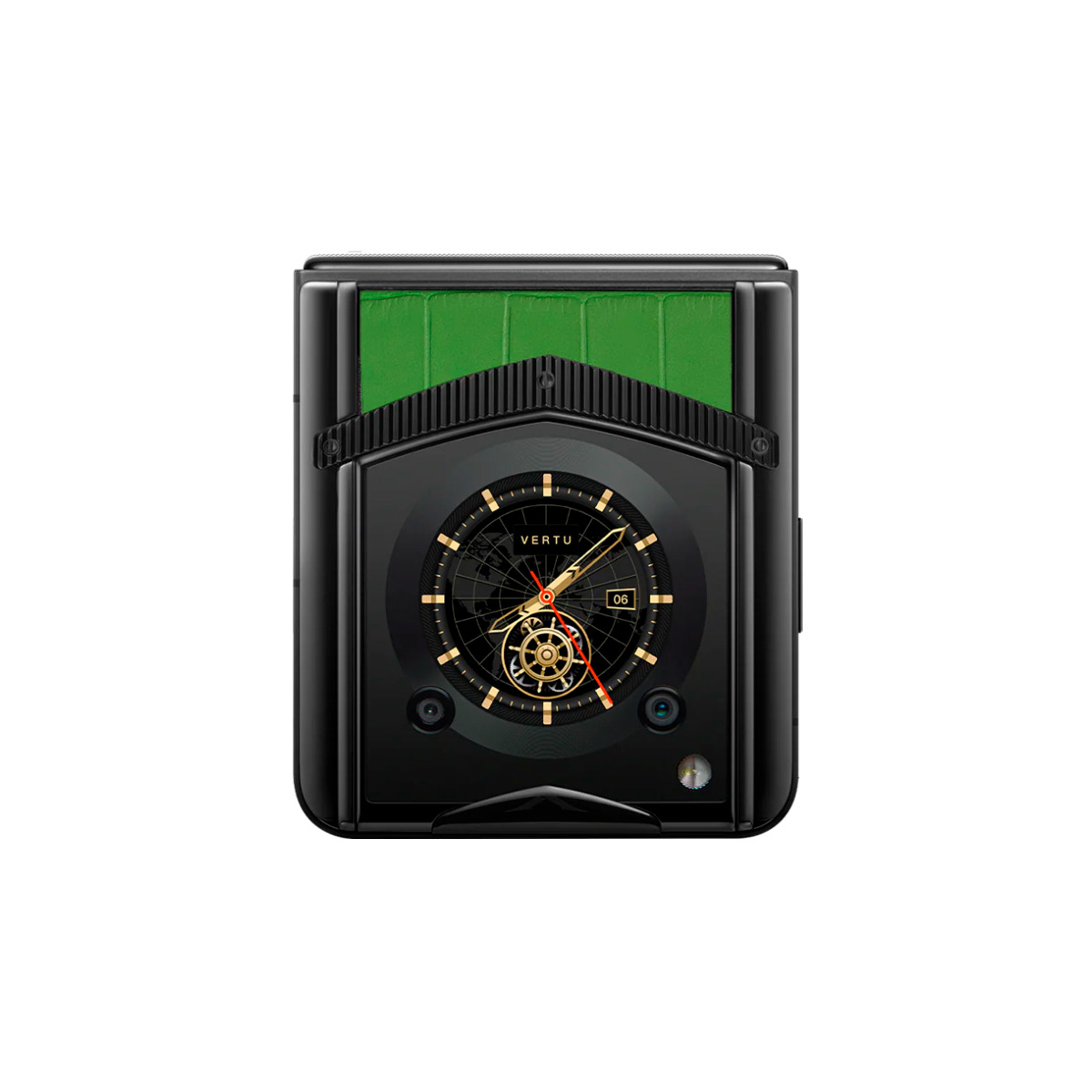 VERTU IRONFLIP PHONE BAMBOO GREEN ALLIGATOR SKIN