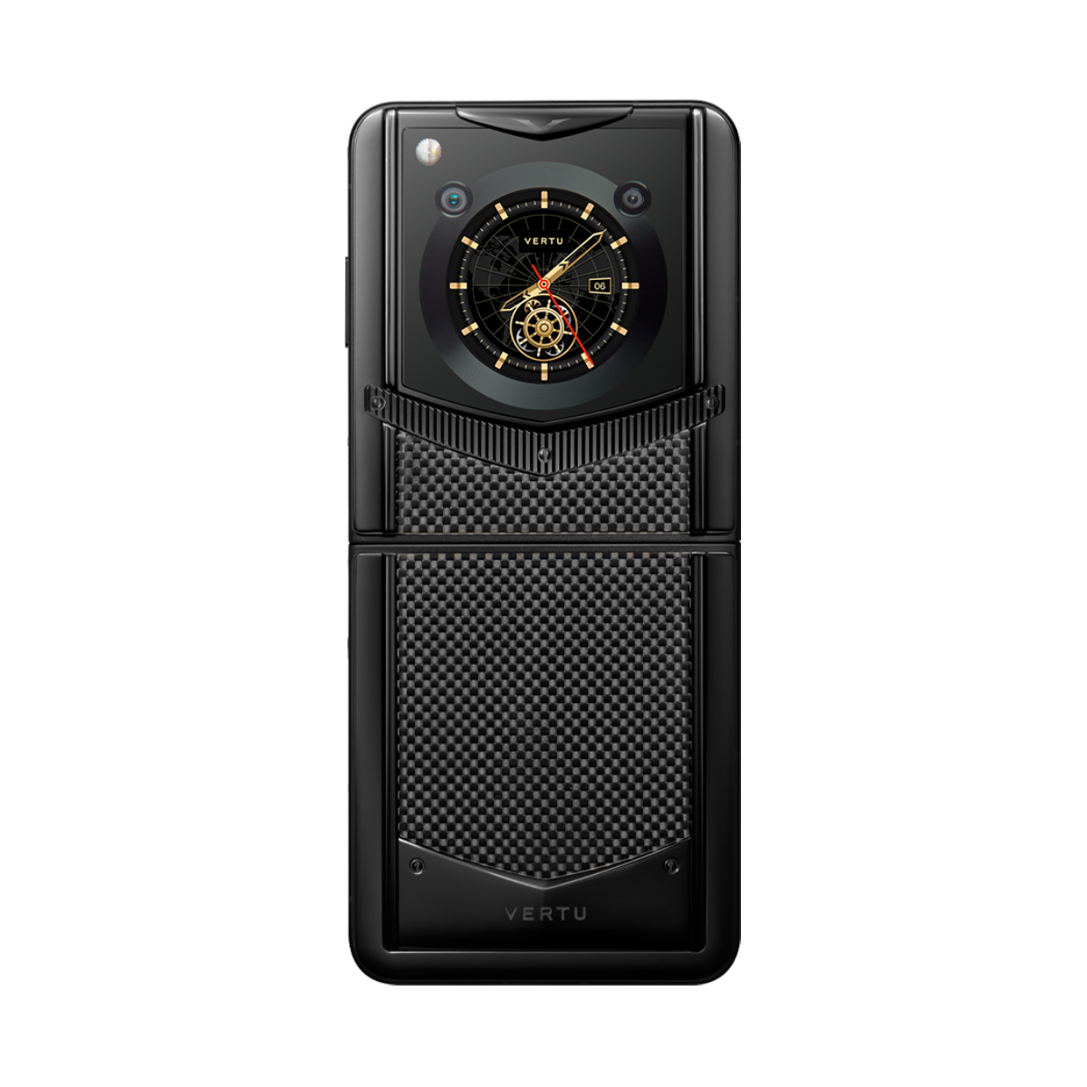 VERTU IRONFLIP PHONE CARBON TEXTURE TAFFETA