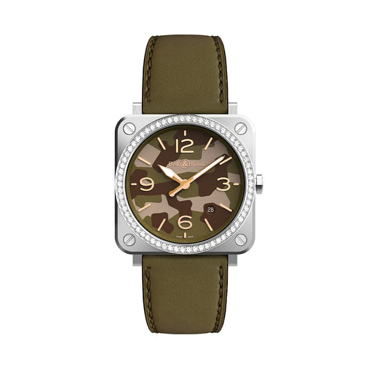 Bell & Ross BR S Green Camo Diamonds Watches 39 mm