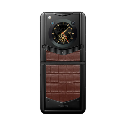 VERTU IRONFLIP AMBER BROWN ALLIGATOR SKIN