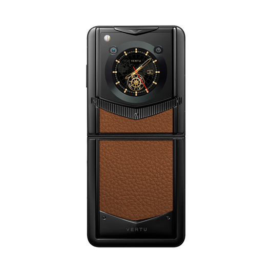 VERTU IRONFLIP CARAMEL BROWN CALFSKIN