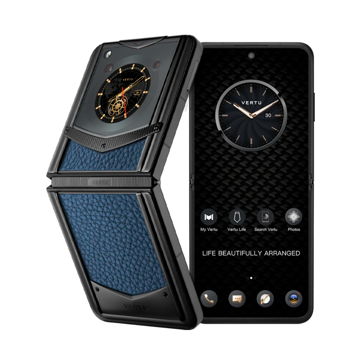 VERTU IRONFLIP GENTLEMAN BLUE CALFSKIN