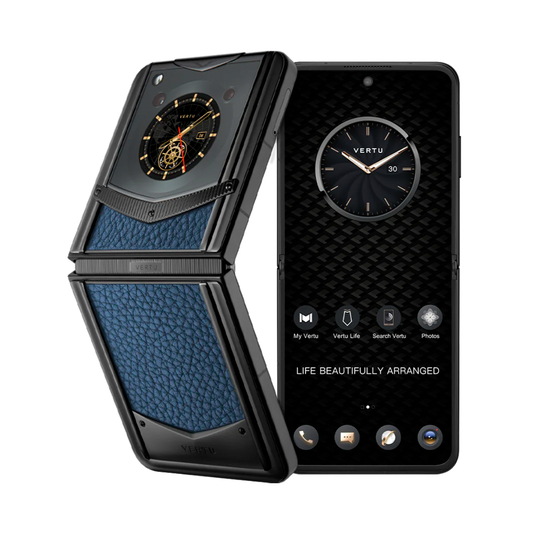 VERTU IRONFLIP PHONE GENTLEMAN BLUE CALFSKIN