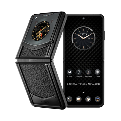 VERTU IRONFLIP JADE BLACK CALFSKIN