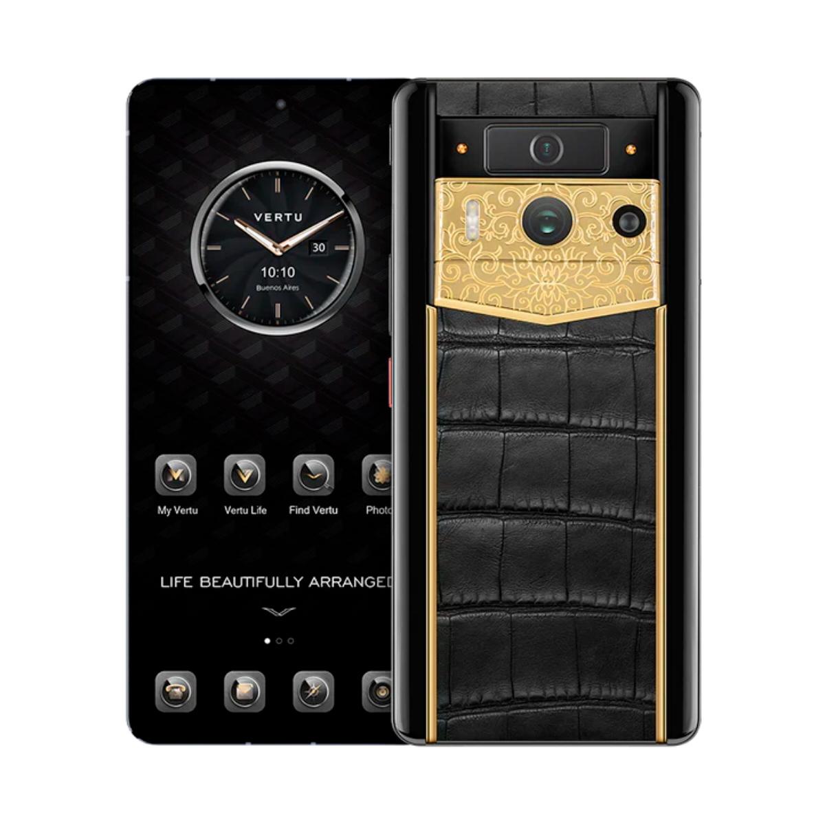 VERTU METAVERTU 2 PHONE WEB3 AI BLACK ALLIGATOR SKIN(GOLD)