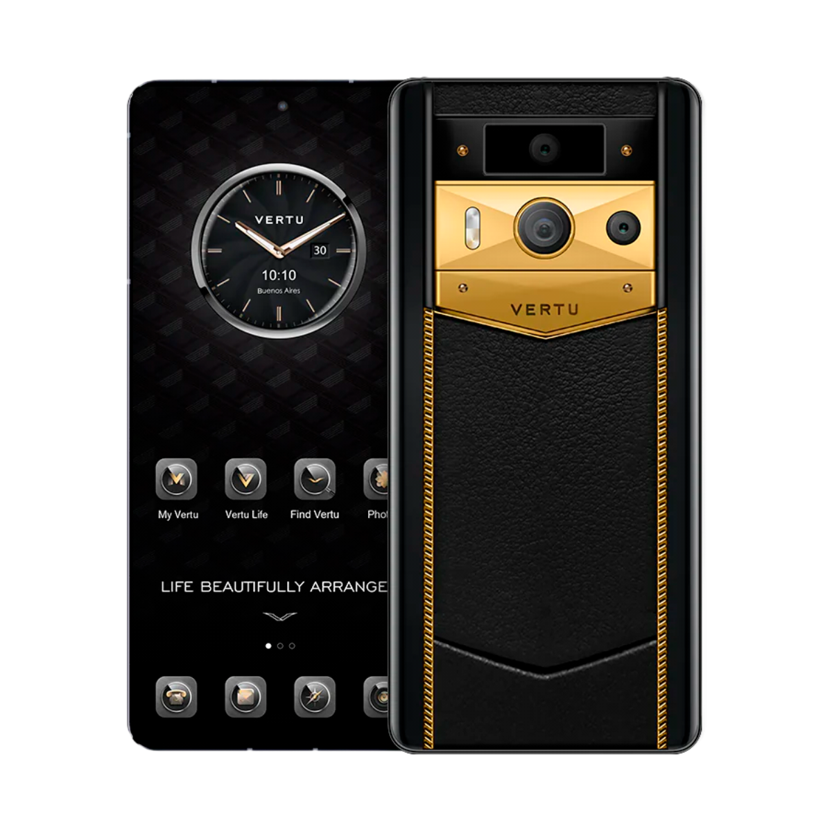 VERTU METAVERTU 2 PHONE WEB3 AI BLACK INK CALFSKIN(GOLD)