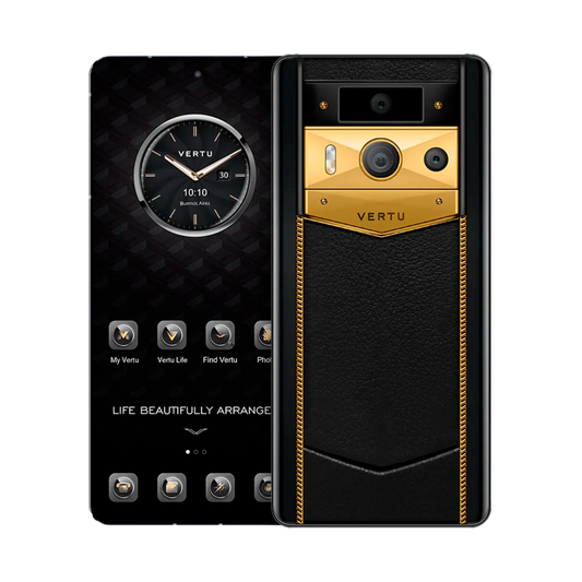 VERTU METAVERTU 2 PHONE WEB3 AI BLACK INK CALFSKIN (GOLD)