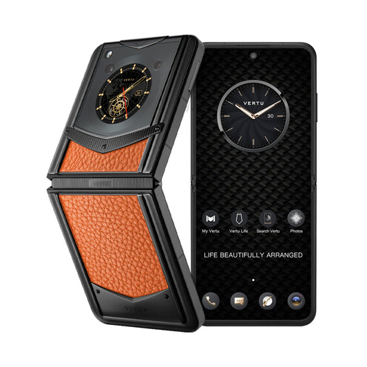 VERTU IRONFLIP DAWNING ORANGE CALFSKIN